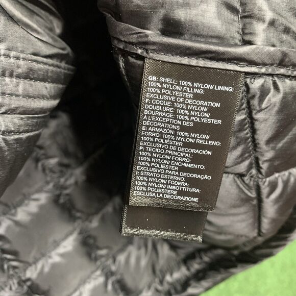 Sz L The North Face Thermoball Puffer Vest Men's Silver Black Lightweight LOGO - Picture 8 of 9